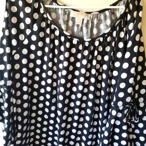 Michael Kors blouse black/white 2X kinda faded